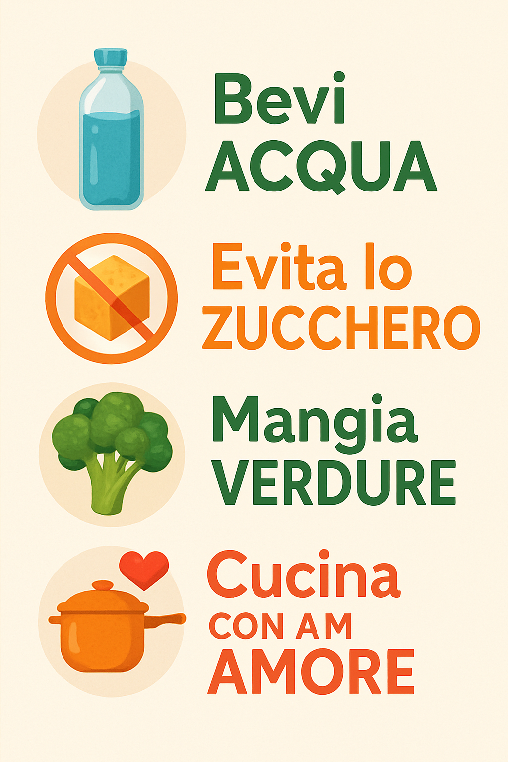 Infografica con consigli nutrizionali